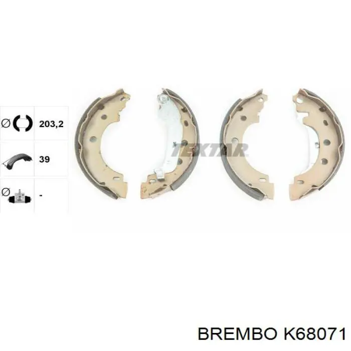 K68071 Brembo колодки гальмівні задні барабанні, в зборі з циліндруми, комплект