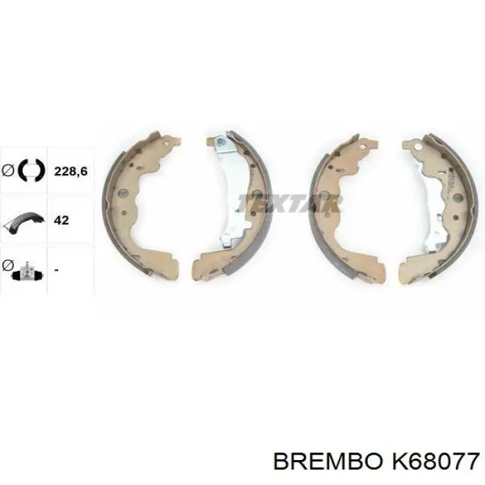 K68077 Brembo колодки гальмівні задні барабанні, в зборі з циліндруми, комплект