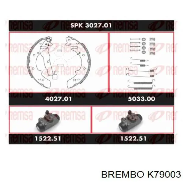 Колодки гальмові задні, барабанні Brembo K79003 ціна, від 107.38 USD