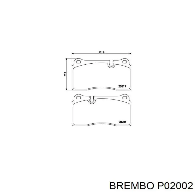 Гальмівні колодки Brembo P02002 ціна, від 34.97 USD