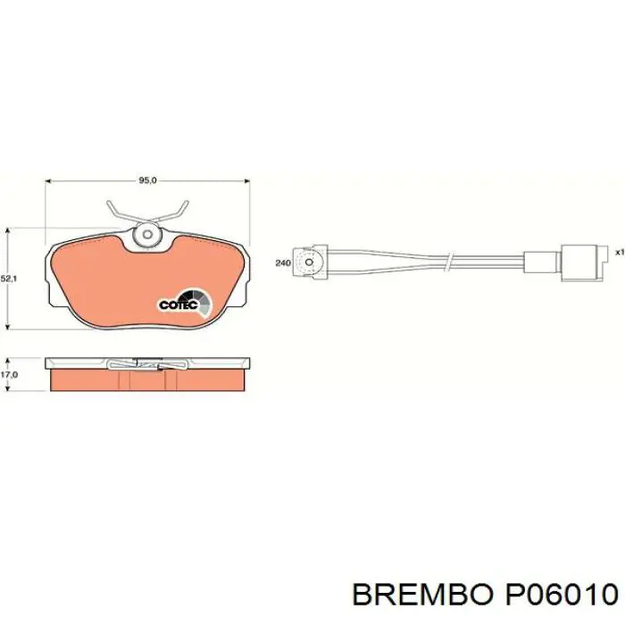 Тормозні колодки Brembo P06010