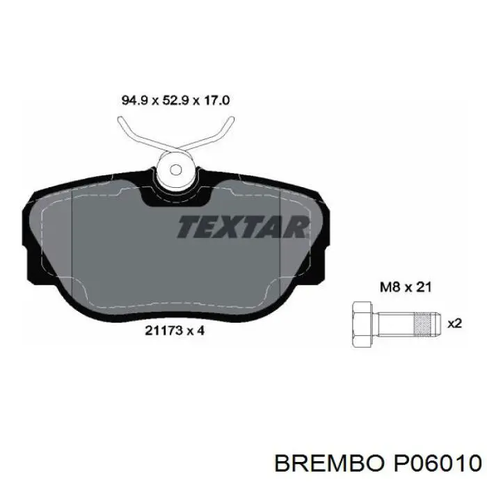 Купити P06010 Brembo Колодки гальмівні передні, дискові