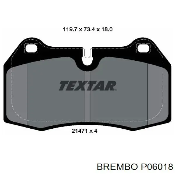 Передні тормозні колодки P06018 Brembo