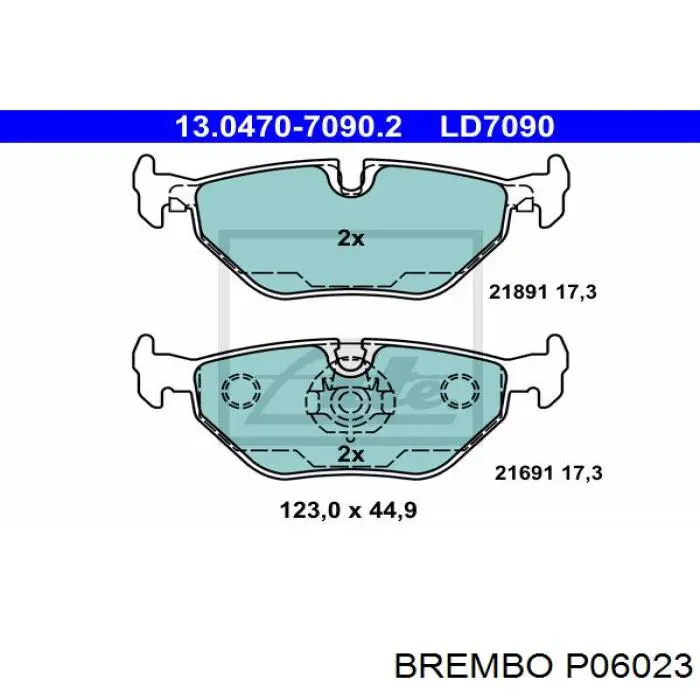 Задні дискові колодки Brembo P06023