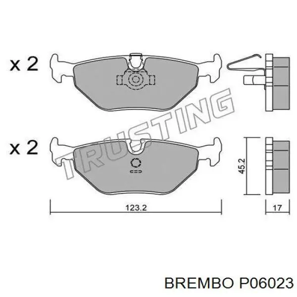 Задні гальмівні колодки P06023 Brembo
