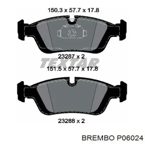 Тормозні колодки Brembo P06024