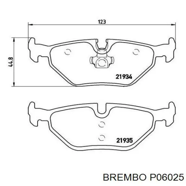 Купити P06025 Brembo Задні колодки