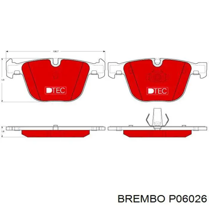 P06026 Brembo Колодки гальмівні задні, дискові
