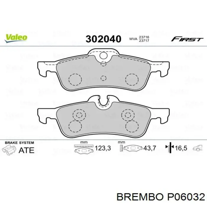 Задні гальмівні колодки Brembo P06032 ціна, від 29.94 USD