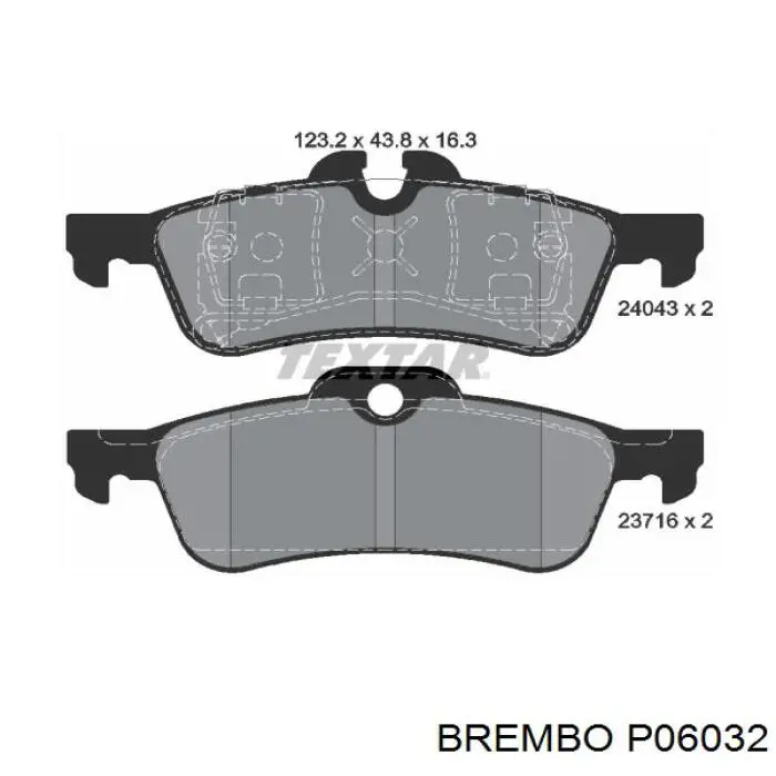 Купити P06032 Brembo Задні колодки
