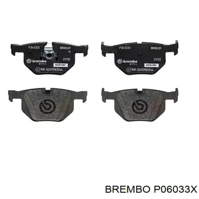 Колодки гальмові задні, дискові P06033X Brembo