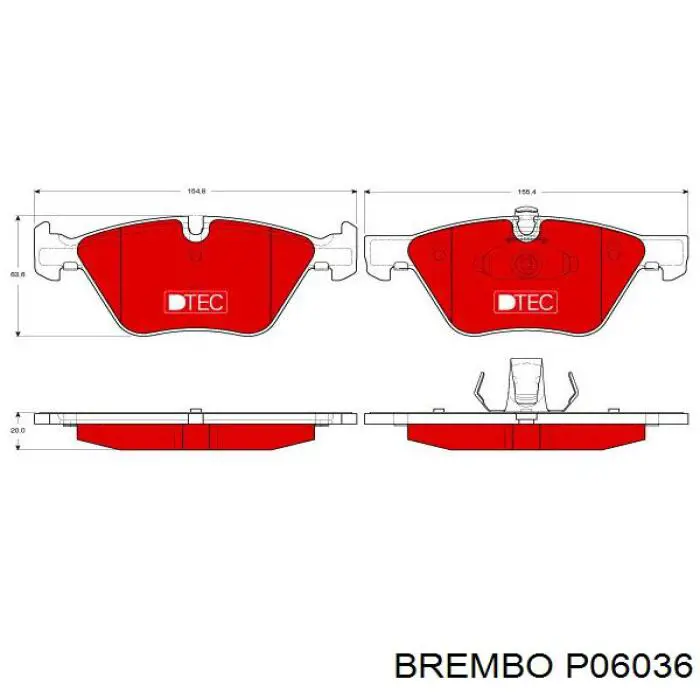 Передні тормозні колодки P06036 Brembo