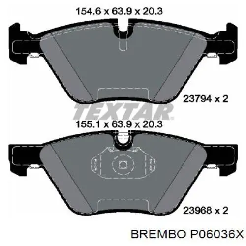 Передні тормозні колодки P06036X Brembo