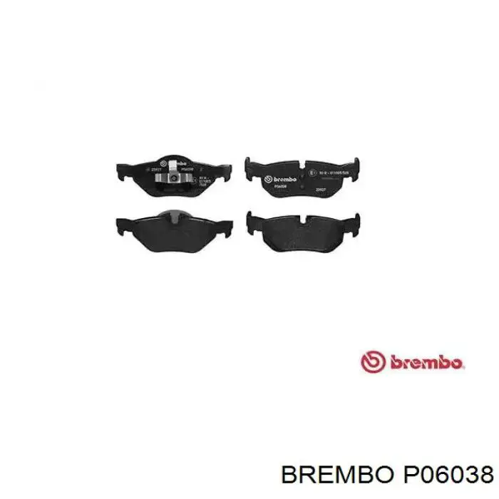 P06038 Brembo колодки гальмові задні, дискові
