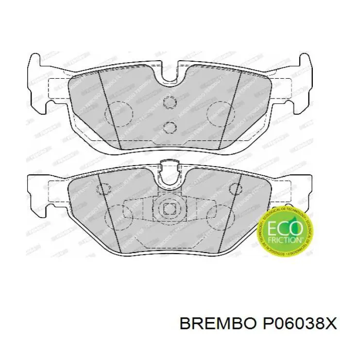 P06038X Brembo Колодки гальмівні задні, дискові