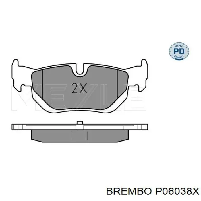 Задні гальмівні колодки Brembo P06038X ціна, від 44.34 USD