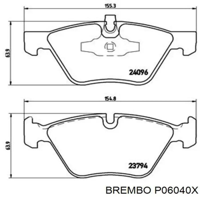 Колодки гальмівні передні, дискові P06040X Brembo