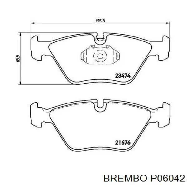 P06042 Brembo колодки гальмівні передні, дискові