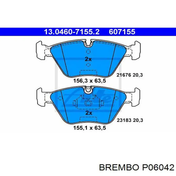 Купити P06042 Brembo Колодки гальмівні передні, дискові
