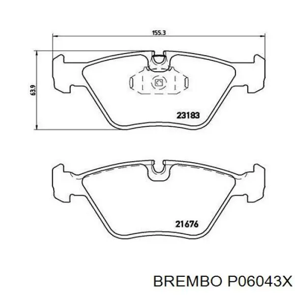 Колодки гальмівні передні, дискові P06043X Brembo