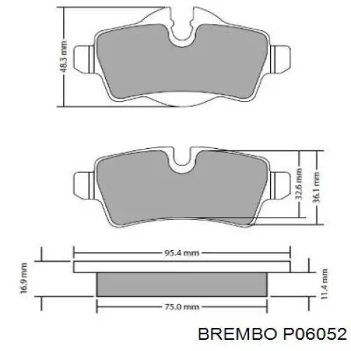 Задні гальмівні колодки P06052 Brembo