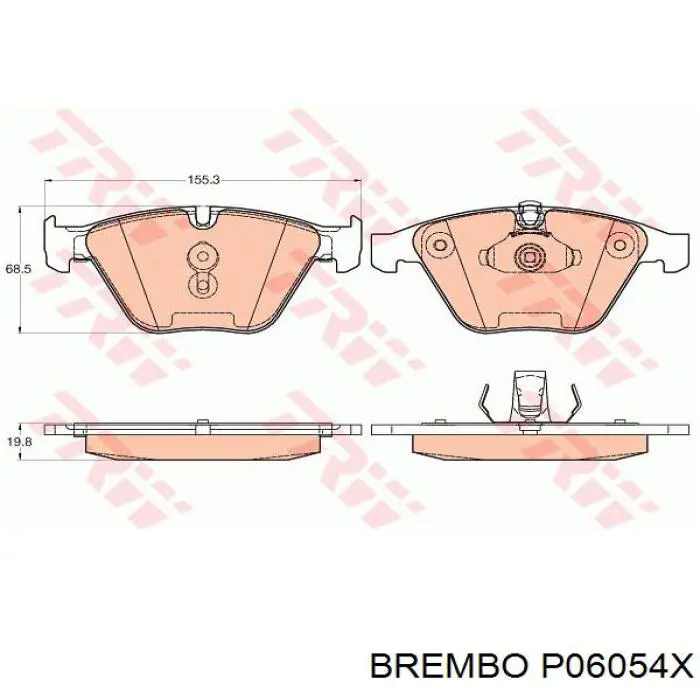 Купити P06054X Brembo Колодки гальмівні передні, дискові