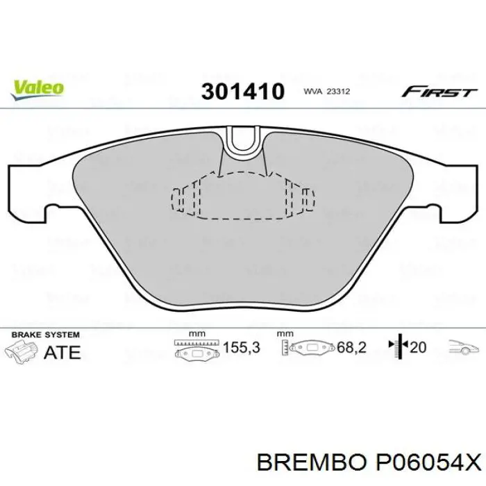 Передні тормозні колодки P06054X Brembo