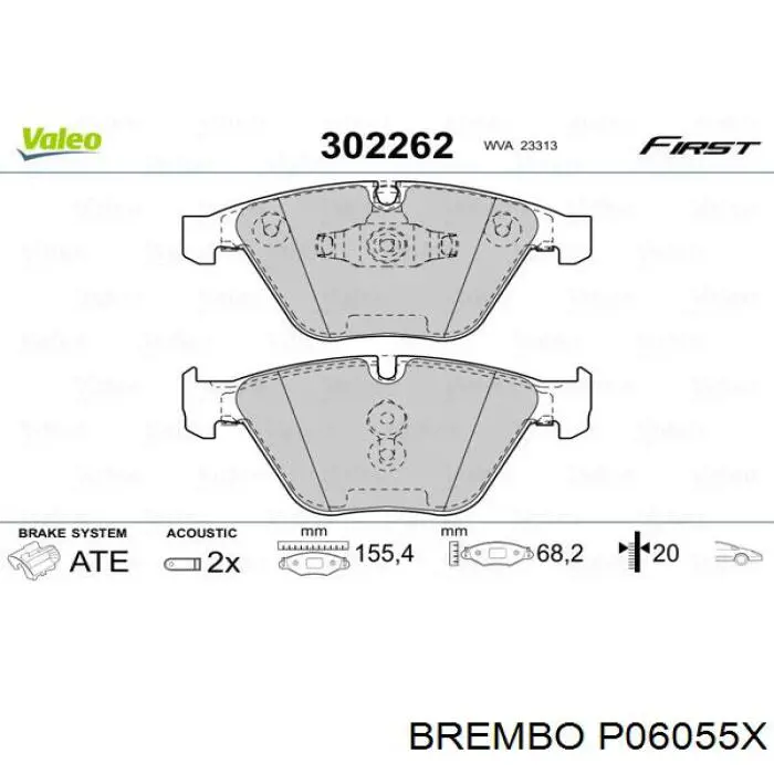 Гальмівні колодки Brembo P06055X ціна, від 68.87 USD
