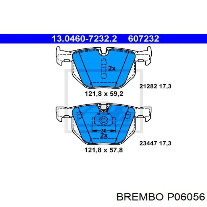 Купити P06056 Brembo Задні колодки