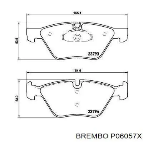 P06057X Brembo колодки гальмівні передні, дискові