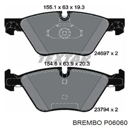 Купити P06060 Brembo Колодки гальмівні передні, дискові