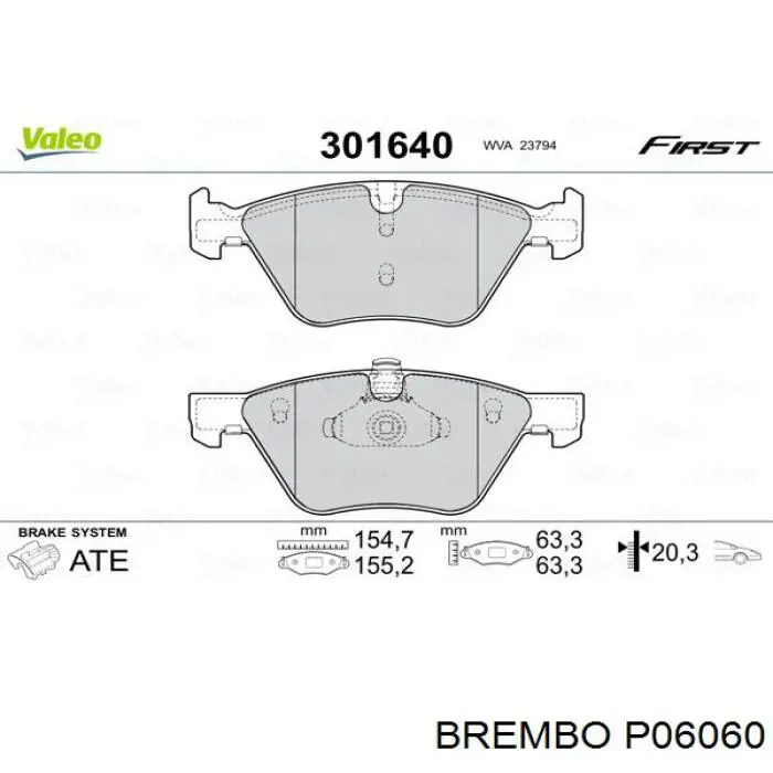 Передні тормозні колодки P06060 Brembo