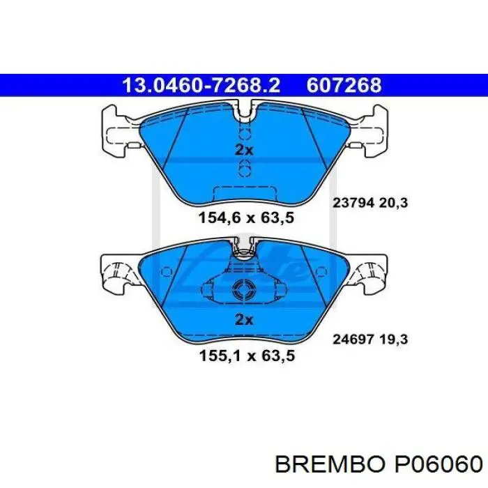 Колодки гальмівні передні, дискові P06060 Brembo