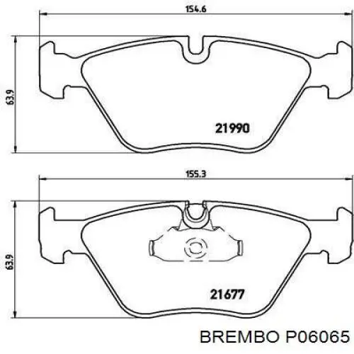 P06065 Brembo колодки гальмівні передні, дискові