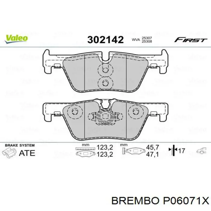 Купити P06071X Brembo Задні колодки