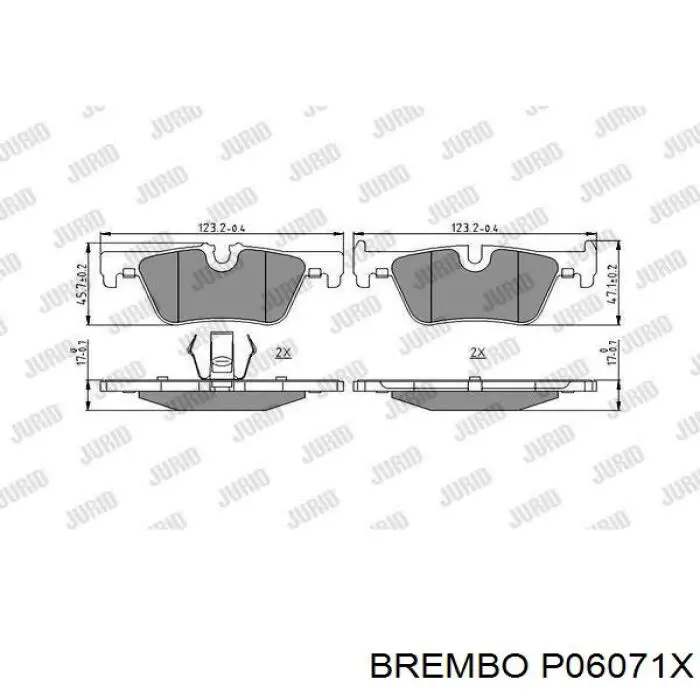 Задні гальмівні колодки P06071X Brembo
