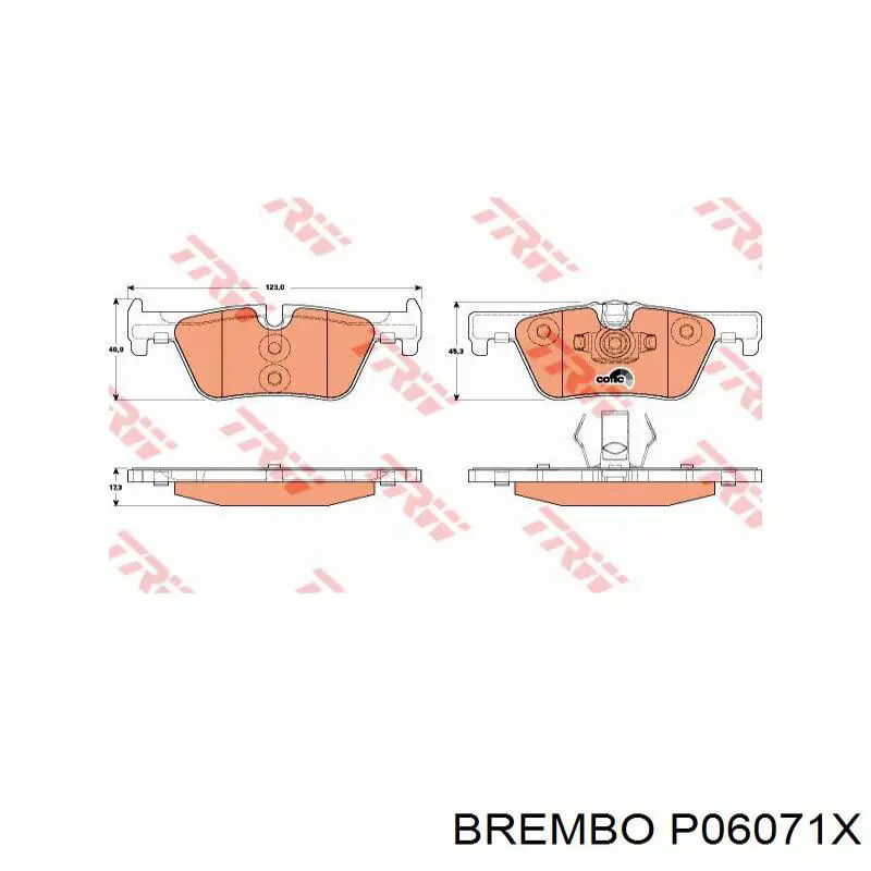 Задні гальмівні колодки Brembo P06071X ціна, від 47.91 USD