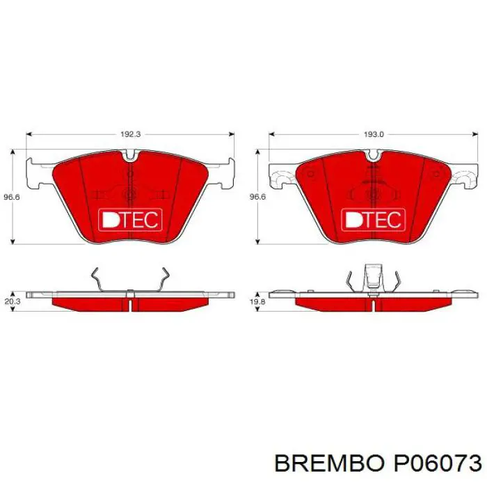 Купити P06073 Brembo Колодки гальмівні передні, дискові