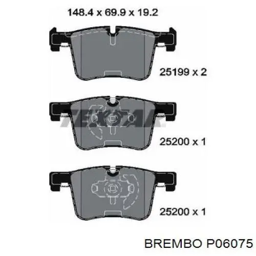 Колодки гальмівні передні, дискові P06075 Brembo