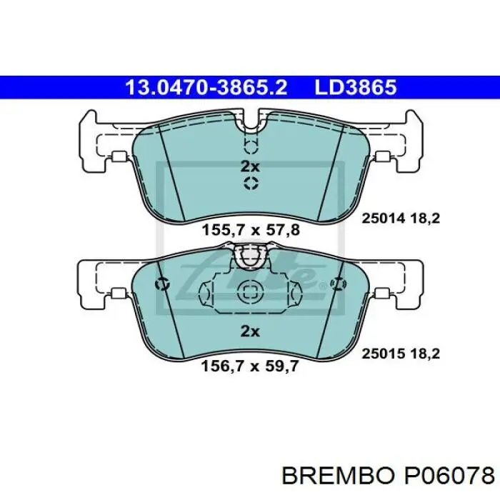 Передні тормозні колодки P06078 Brembo