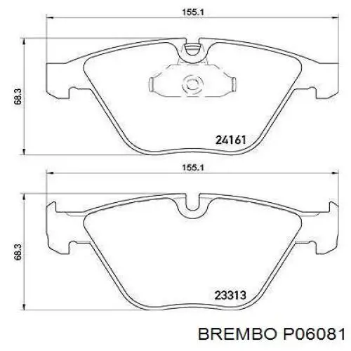 Колодки гальмівні передні, дискові P06081 Brembo