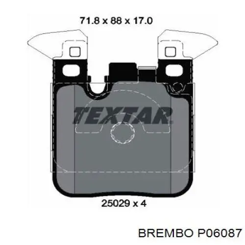 P06087 Brembo Колодки гальмівні задні, дискові