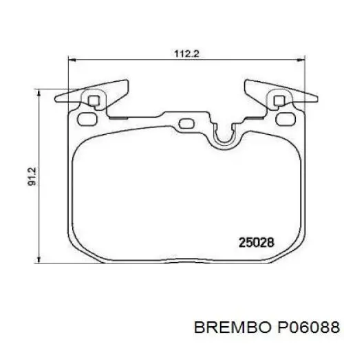 Колодки гальмівні передні, дискові P06088 Brembo