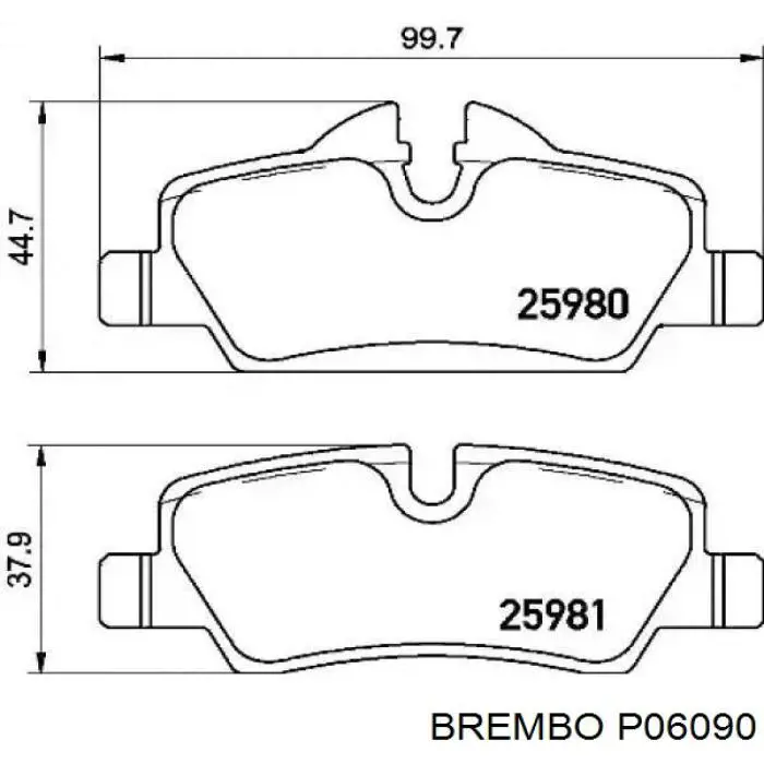 Купити P06090 Brembo Задні колодки