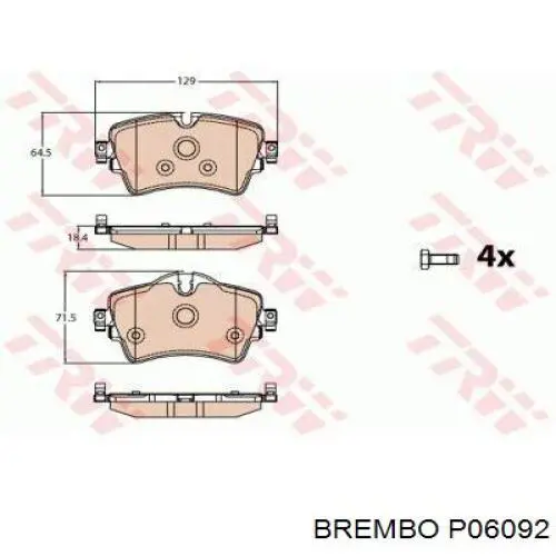 Гальмівні колодки Brembo P06092 ціна, від 67.85 USD