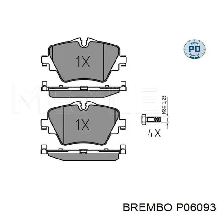 Передні тормозні колодки P06093 Brembo