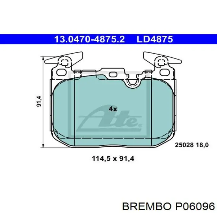 Тормозні колодки Brembo P06096