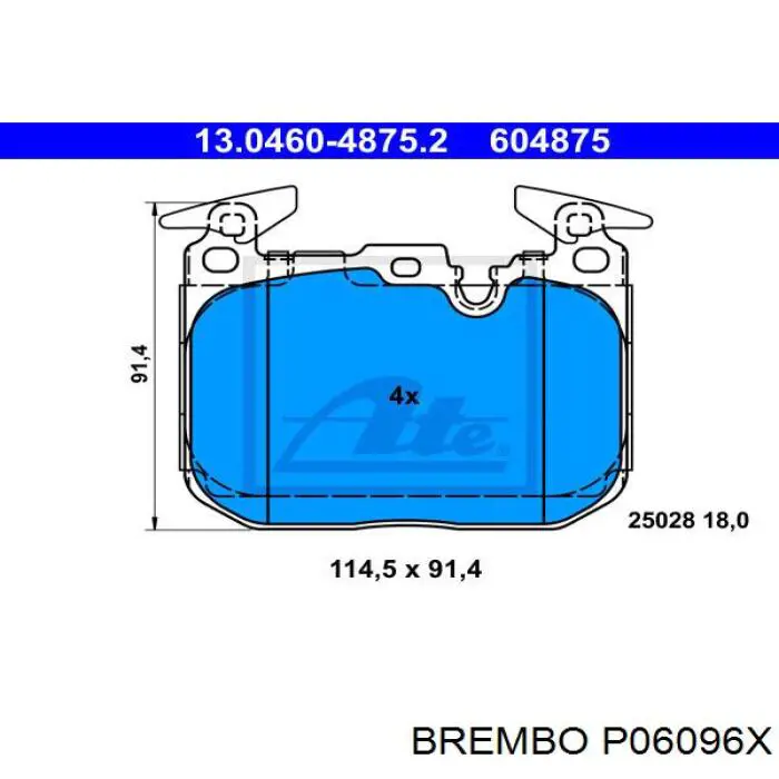 Гальмівні колодки Brembo P06096X ціна, від 111.77 USD