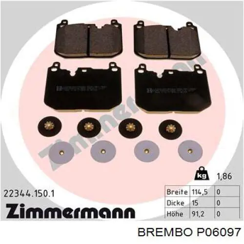 Гальмівні колодки Brembo P06097 ціна, від 56.87 USD
