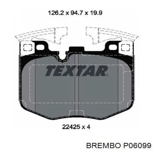 Колодки гальмівні передні, дискові P06099 Brembo